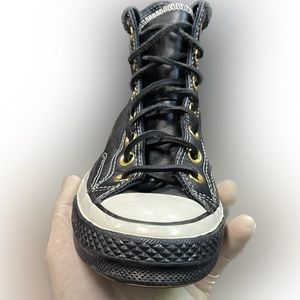 Black Leather Converse High Tops